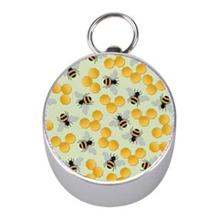 Bees Pattern Honey Bee Bug Honeycomb Honey Beehive Mini Silver Compasses by Bedest