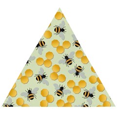 Bees Pattern Honey Bee Bug Honeycomb Honey Beehive Wooden Puzzle Triangle by Bedest