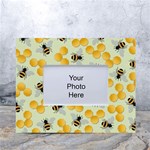 Bees Pattern Honey Bee Bug Honeycomb Honey Beehive White Tabletop Photo Frame 4 x6  Front