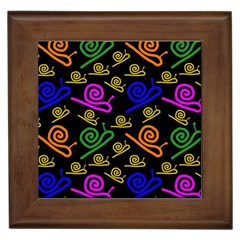 Pattern Repetition Snail Blue Framed Tile