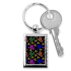 Pattern Repetition Snail Blue Key Chain (rectangle)