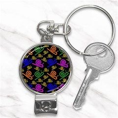 Pattern Repetition Snail Blue Nail Clippers Key Chain