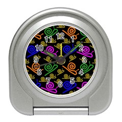 Pattern Repetition Snail Blue Travel Alarm Clock