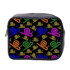 Pattern Repetition Snail Blue Mini Toiletries Bag (two Sides)