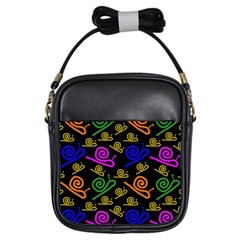 Pattern Repetition Snail Blue Girls Sling Bag