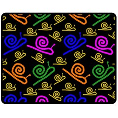 Pattern Repetition Snail Blue Fleece Blanket (medium)