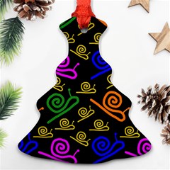 Pattern Repetition Snail Blue Ornament (christmas Tree)  by Maspions