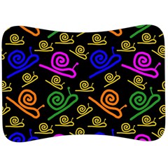 Pattern Repetition Snail Blue Velour Seat Head Rest Cushion