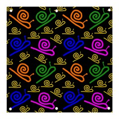 Pattern Repetition Snail Blue Banner And Sign 3  X 3 