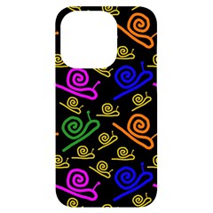 Pattern Repetition Snail Blue Iphone 14 Pro Black Uv Print Case