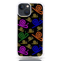 Pattern Repetition Snail Blue Iphone 13 Mini Tpu Uv Print Case by Maspions