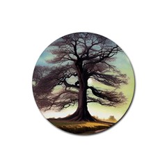 Nature Outdoors Cellphone Wallpaper Background Artistic Artwork Starlight Book Cover Wilderness Land Rubber Round Coaster (4 Pack)