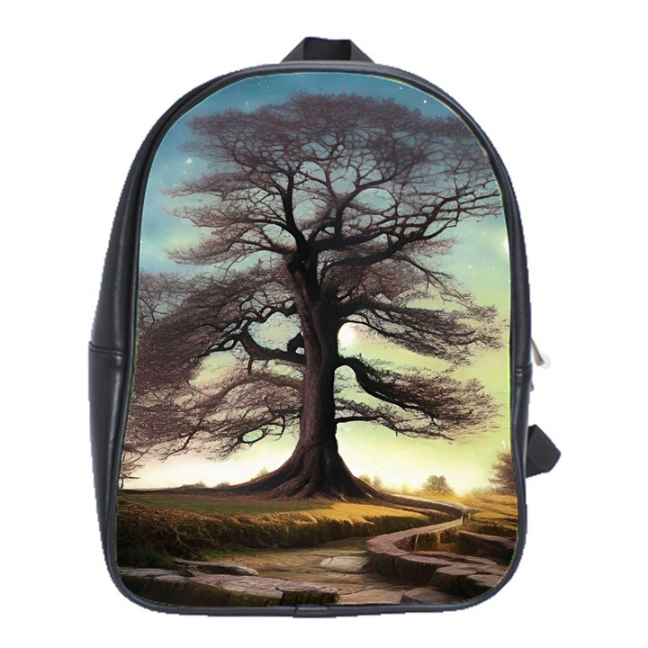 Nature Outdoors Cellphone Wallpaper Background Artistic Artwork Starlight Book Cover Wilderness Land School Bag (Large)