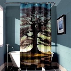 Nature Outdoors Cellphone Wallpaper Background Artistic Artwork Starlight Book Cover Wilderness Land Shower Curtain 36  X 72  (stall)  by Posterlux