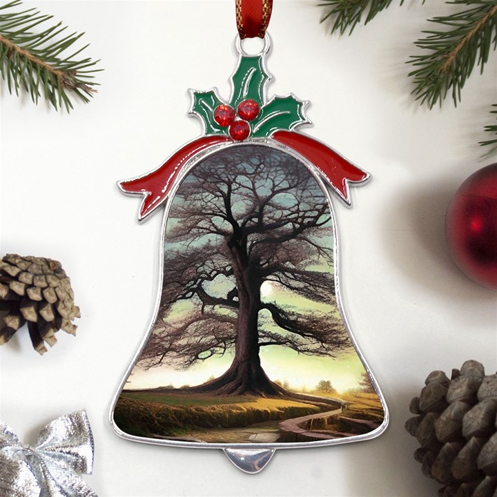 Nature Outdoors Cellphone Wallpaper Background Artistic Artwork Starlight Book Cover Wilderness Land Metal Holly Leaf Bell Ornament