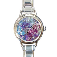 Blend Marbling Round Italian Charm Watch by kaleidomarblingart