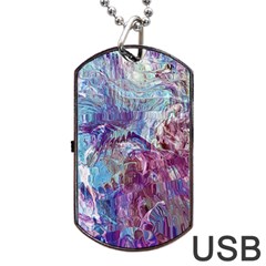 Blend Marbling Dog Tag Usb Flash (one Side) by kaleidomarblingart