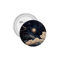 Starry Sky Moon Space Cosmic Galaxy Nature Art Clouds Art Nouveau Abstract 1 75  Buttons