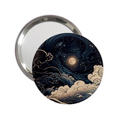 Starry Sky Moon Space Cosmic Galaxy Nature Art Clouds Art Nouveau Abstract 2 25  Handbag Mirrors by Posterlux