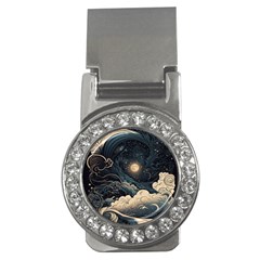 Starry Sky Moon Space Cosmic Galaxy Nature Art Clouds Art Nouveau Abstract Money Clips (cz) 