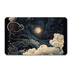 Starry Sky Moon Space Cosmic Galaxy Nature Art Clouds Art Nouveau Abstract Magnet (rectangular)