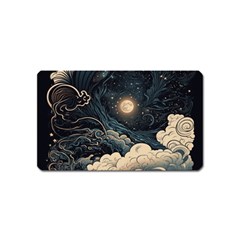 Starry Sky Moon Space Cosmic Galaxy Nature Art Clouds Art Nouveau Abstract Magnet (name Card) by Posterlux