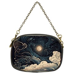 Starry Sky Moon Space Cosmic Galaxy Nature Art Clouds Art Nouveau Abstract Chain Purse (one Side) by Posterlux