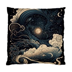 Starry Sky Moon Space Cosmic Galaxy Nature Art Clouds Art Nouveau Abstract Standard Cushion Case (two Sides) by Posterlux