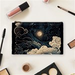 Starry Sky Moon Space Cosmic Galaxy Nature Art Clouds Art Nouveau Abstract Cosmetic Bag (Medium) Front