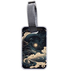 Starry Sky Moon Space Cosmic Galaxy Nature Art Clouds Art Nouveau Abstract Luggage Tag (two Sides) by Posterlux