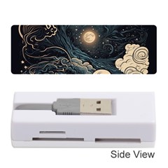 Starry Sky Moon Space Cosmic Galaxy Nature Art Clouds Art Nouveau Abstract Memory Card Reader (stick) by Posterlux