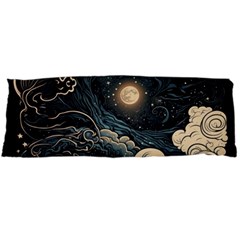 Starry Sky Moon Space Cosmic Galaxy Nature Art Clouds Art Nouveau Abstract Body Pillow Case (dakimakura) by Posterlux