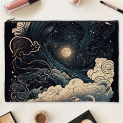 Starry Sky Moon Space Cosmic Galaxy Nature Art Clouds Art Nouveau Abstract Cosmetic Bag (xxxl)