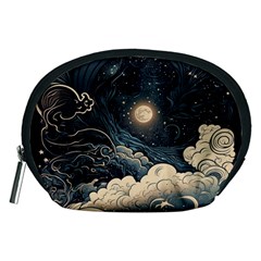 Starry Sky Moon Space Cosmic Galaxy Nature Art Clouds Art Nouveau Abstract Accessory Pouch (medium) by Posterlux