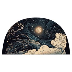 Starry Sky Moon Space Cosmic Galaxy Nature Art Clouds Art Nouveau Abstract Anti Scalding Pot Cap by Posterlux