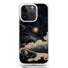 Starry Sky Moon Space Cosmic Galaxy Nature Art Clouds Art Nouveau Abstract Iphone 14 Pro Tpu Uv Print Case by Posterlux