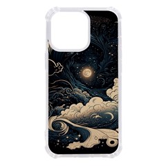 Starry Sky Moon Space Cosmic Galaxy Nature Art Clouds Art Nouveau Abstract Iphone 13 Pro Tpu Uv Print Case by Posterlux