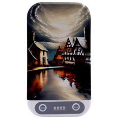 Village Reflections Snow Sky Dramatic Town House Cottages Pond Lake City Sterilizers by Posterlux