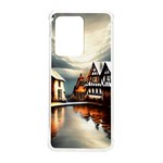 Village Reflections Snow Sky Dramatic Town House Cottages Pond Lake City Samsung Galaxy S20 Ultra 6.9 Inch TPU UV Case Front