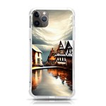 Village Reflections Snow Sky Dramatic Town House Cottages Pond Lake City iPhone 11 Pro Max 6.5 Inch TPU UV Print Case Front