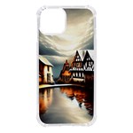 Village Reflections Snow Sky Dramatic Town House Cottages Pond Lake City iPhone 14 TPU UV Print Case Front