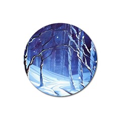 Landscape Outdoors Greeting Card Snow Forest Woods Nature Path Trail Santa s Village Magnet 3  (round) by Posterlux