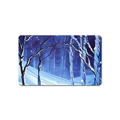 Landscape Outdoors Greeting Card Snow Forest Woods Nature Path Trail Santa s Village Magnet (name Card) by Posterlux