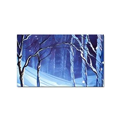 Landscape Outdoors Greeting Card Snow Forest Woods Nature Path Trail Santa s Village Sticker Rectangular (100 Pack) by Posterlux