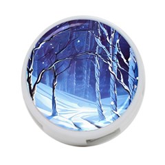 Landscape Outdoors Greeting Card Snow Forest Woods Nature Path Trail Santa s Village 4-port Usb Hub (two Sides) by Posterlux