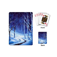 Landscape Outdoors Greeting Card Snow Forest Woods Nature Path Trail Santa s Village Playing Cards Single Design (mini)