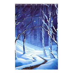 Landscape Outdoors Greeting Card Snow Forest Woods Nature Path Trail Santa s Village Shower Curtain 48  X 72  (small)  by Posterlux