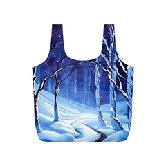 Landscape Outdoors Greeting Card Snow Forest Woods Nature Path Trail Santa s Village Full Print Recycle Bag (s) by Posterlux