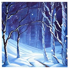 Landscape Outdoors Greeting Card Snow Forest Woods Nature Path Trail Santa s Village Wooden Puzzle Square by Posterlux