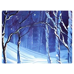 Landscape Outdoors Greeting Card Snow Forest Woods Nature Path Trail Santa s Village Premium Plush Fleece Blanket (extra Small) by Posterlux